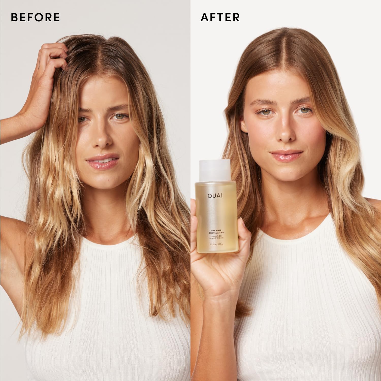 OUAI Fine Hair Shampoo & Conditioner Set - Travel Size (3 Oz) | Volumizing Shampoo & Conditioner - With Strengthening Keratin, Biotin & Chia Seed Oil - Sulfate, Paraben & Phthalate Free - Image 4