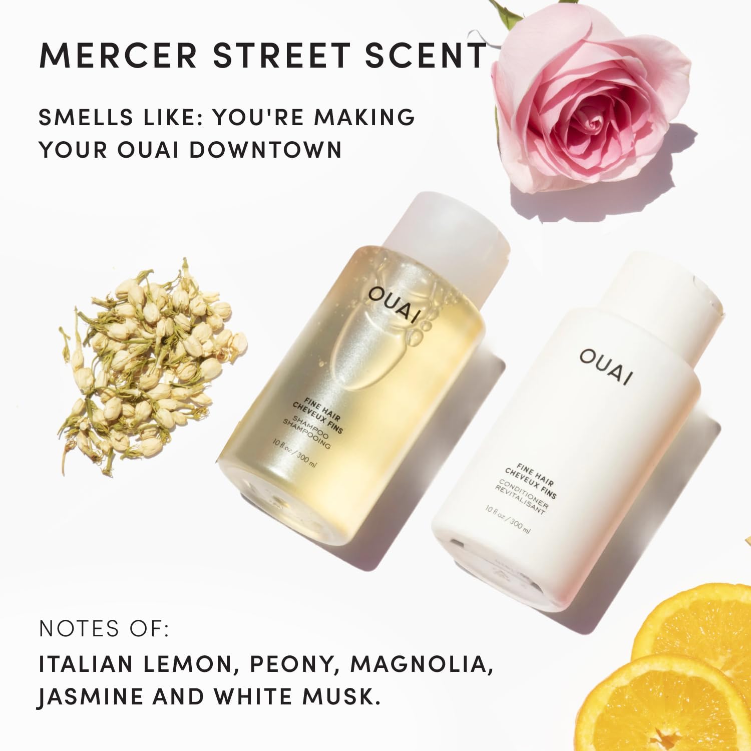 OUAI Fine Hair Shampoo & Conditioner Set - Travel Size (3 Oz) | Volumizing Shampoo & Conditioner - With Strengthening Keratin, Biotin & Chia Seed Oil - Sulfate, Paraben & Phthalate Free - Image 6