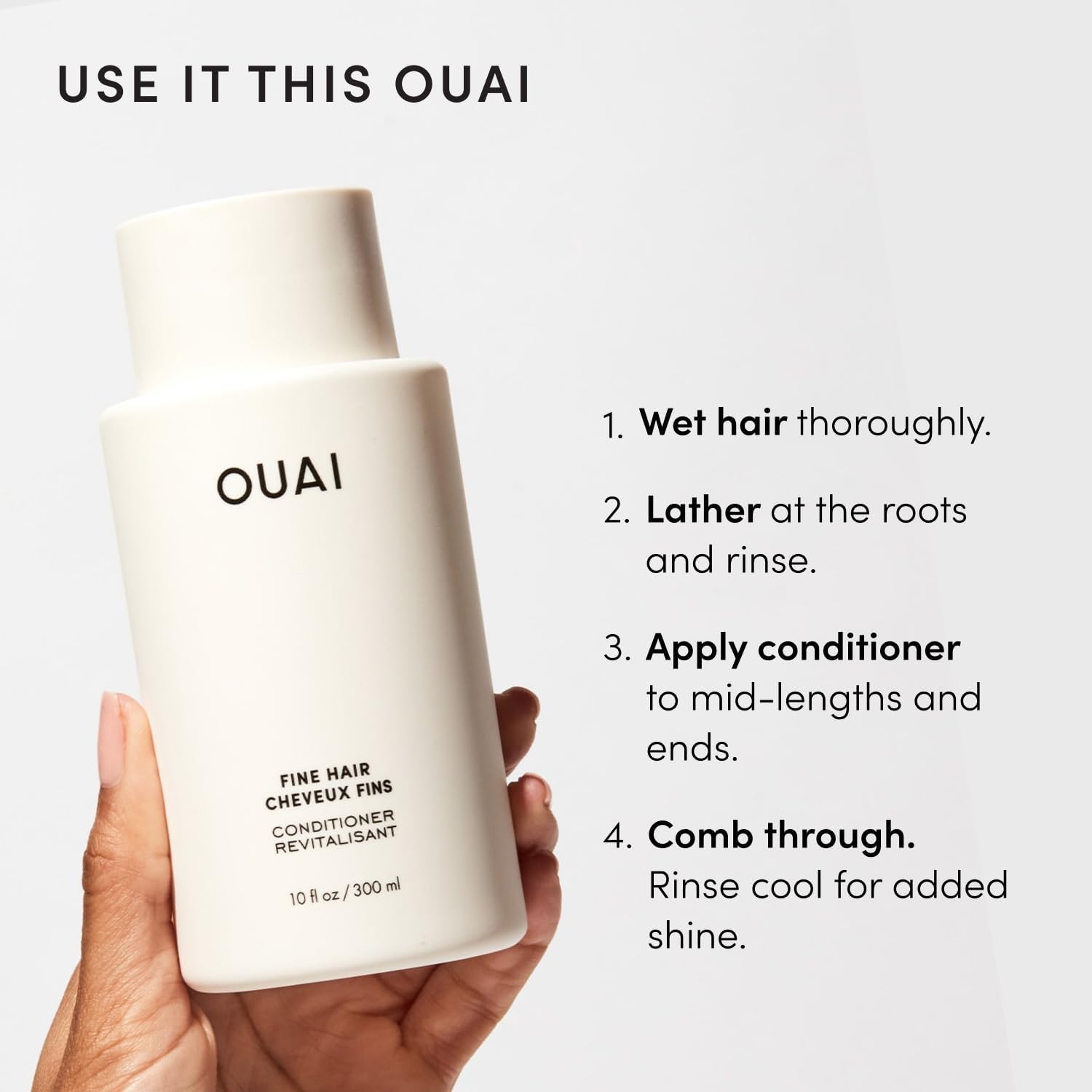 OUAI Fine Hair Shampoo & Conditioner Set - Travel Size (3 Oz) | Volumizing Shampoo & Conditioner - With Strengthening Keratin, Biotin & Chia Seed Oil - Sulfate, Paraben & Phthalate Free - Image 7