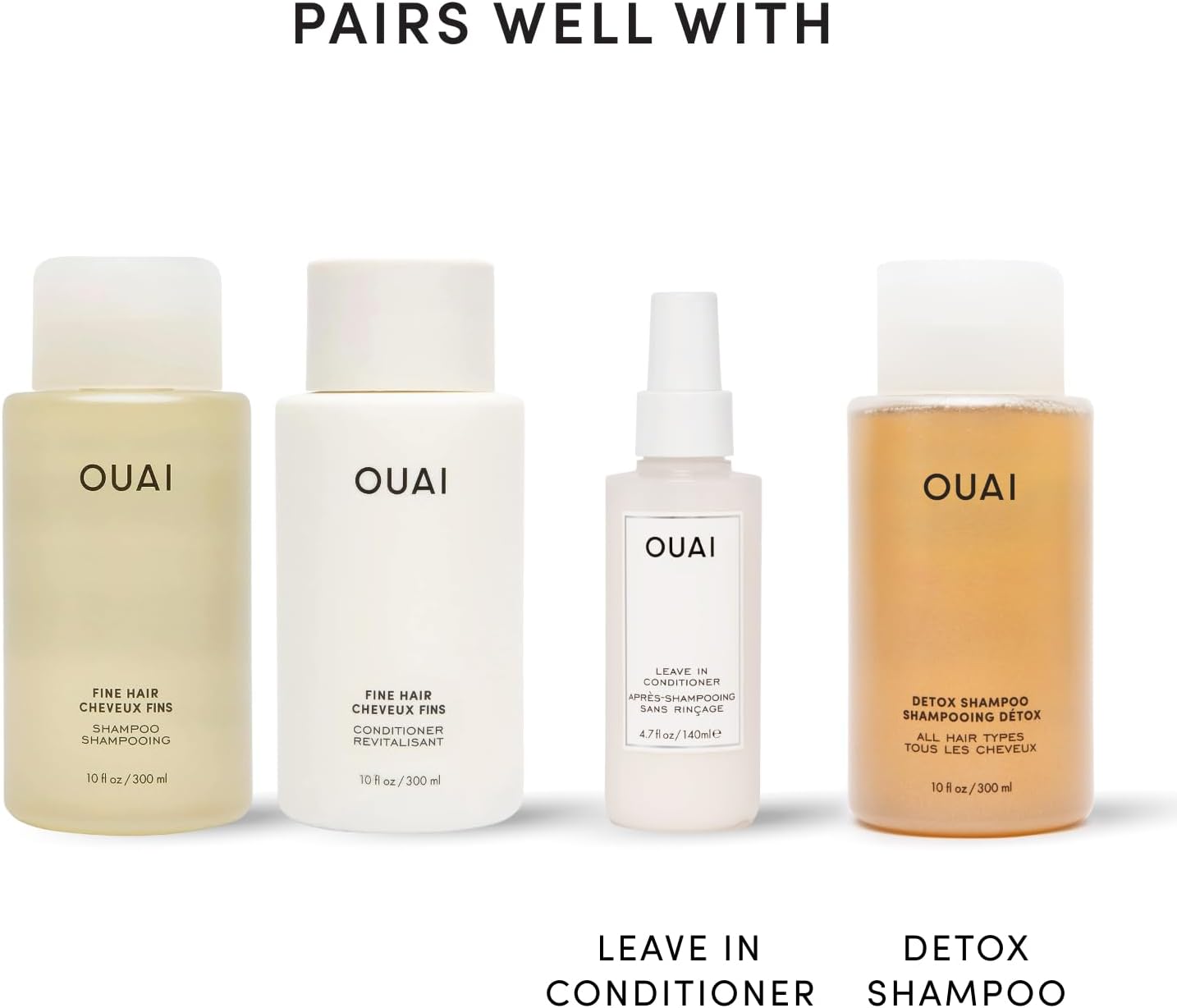 OUAI Fine Hair Shampoo & Conditioner Set - Travel Size (3 Oz) | Volumizing Shampoo & Conditioner - With Strengthening Keratin, Biotin & Chia Seed Oil - Sulfate, Paraben & Phthalate Free - Image 8