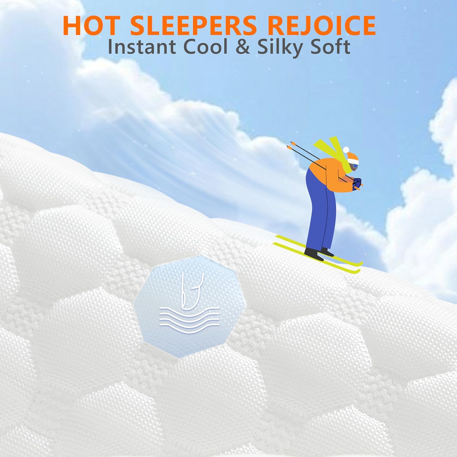 UYWO Cooling Pillows Queen Size Set of 2, Adjustable Memory Foam Pillows | Firm/Soft Cooling Bed Pillows for Side/Back/Stomach Sleepers, Ergonomic Neck Support Pillow - Image 5