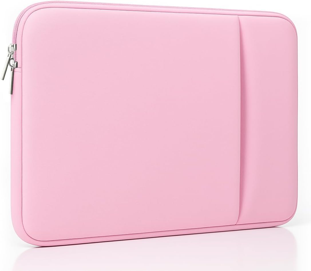 Laptop Sleeve for MacBook Neo/Air/Pro 13 inches A18/M5/M4/M3/M2/M1 Chip 2026-2020 A3404 A3449 A3240 A3113 with 2 Pockets Tablet Bag Case Accessories (Bright Blush Pink)