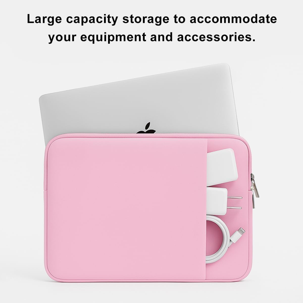 Laptop Sleeve for MacBook Neo/Air/Pro 13 inches A18/M5/M4/M3/M2/M1 Chip 2026-2020 A3404 A3449 A3240 A3113 with 2 Pockets Tablet Bag Case Accessories (Bright Blush Pink) - Image 3