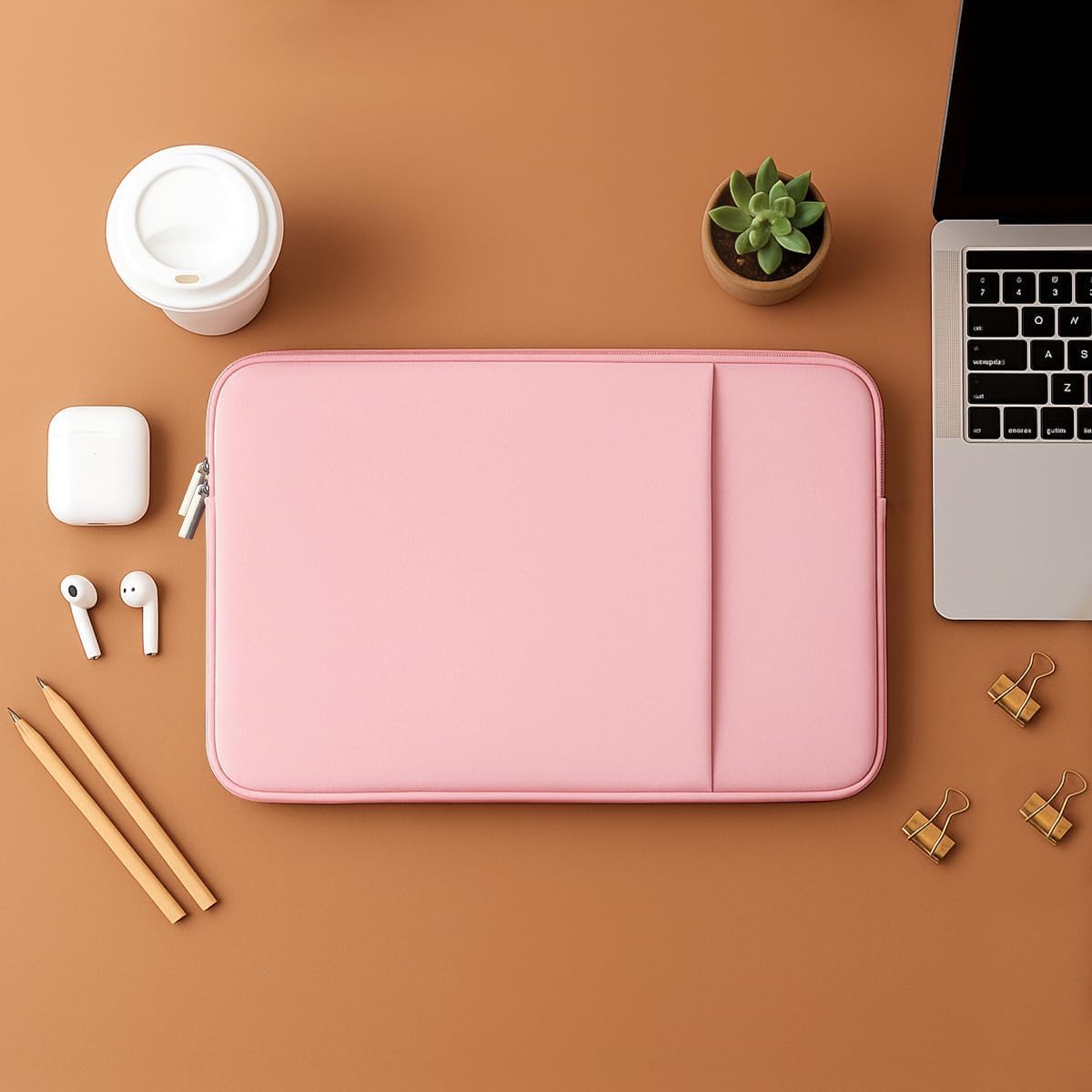 Laptop Sleeve for MacBook Neo/Air/Pro 13 inches A18/M5/M4/M3/M2/M1 Chip 2026-2020 A3404 A3449 A3240 A3113 with 2 Pockets Tablet Bag Case Accessories (Bright Blush Pink) - Image 7